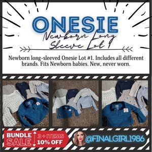 Newborn Baby Long Sleeve Onesie Lot #1